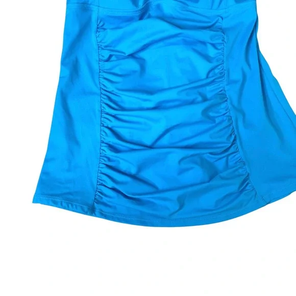 NEW Torrid Ruched swim Tankini Top Size 2X‎ blue Push-Up Bra fit Tummy control
